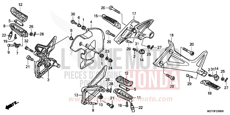 MARCHE (VFR800XB,C) von VFR800X „Crossrunner“ CANDY BLAZING RED (R195) von 2011